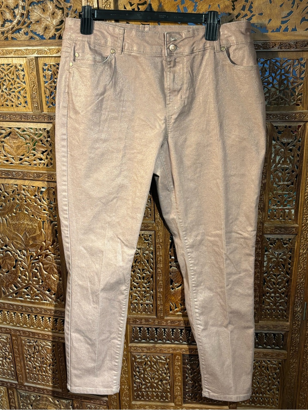 Skinny Jeans in Shimmery Taupe - Women's Slim Fit